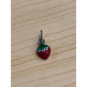 .925 Strawberry Sterling Silver Jewelry Charm #berry